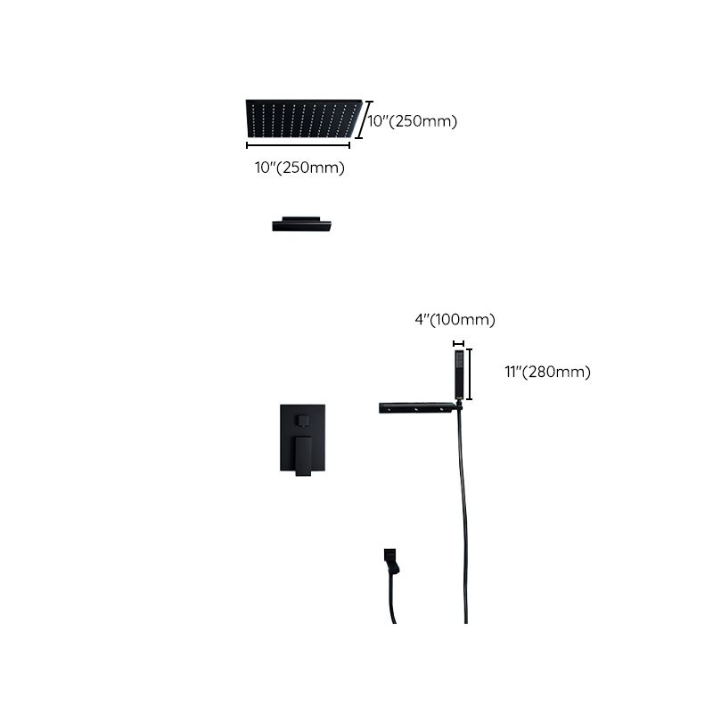 Modern Shower Faucet Adjustable Water Flow Rain Shower Head Shower System in Black Clearhalo 'Bathroom Remodel & Bathroom Fixtures' 'Home Improvement' 'home_improvement' 'home_improvement_shower_faucets' 'Shower Faucets & Systems' 'shower_faucets' 'Showers & Bathtubs Plumbing' 'Showers & Bathtubs' 1200x1200_a30c3a01-bddf-41b6-963f-e71f7cb91639