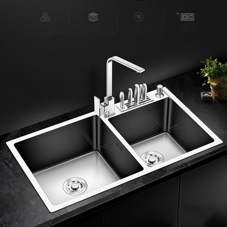 Modern Style Kitchen Sink Stainless Steel Kitchen Double Sink with Soundproofing Clearhalo 'Home Improvement' 'home_improvement' 'home_improvement_kitchen_sinks' 'Kitchen Remodel & Kitchen Fixtures' 'Kitchen Sinks & Faucet Components' 'Kitchen Sinks' 'kitchen_sinks' 1200x1200_a311ccdf-6d3a-490f-b66f-5fc03d7bc7a8