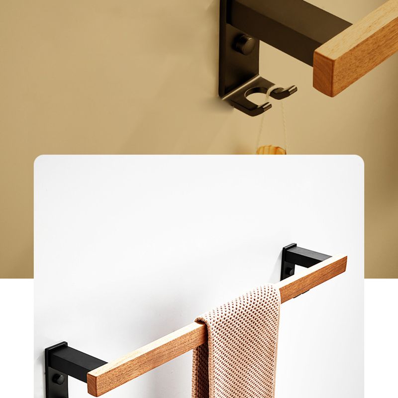Wooden & Aluminum Bath Hardware Set Black Bathroom Accessory Kit Clearhalo 'Bathroom Hardware Sets' 'Bathroom Hardware' 'Bathroom Remodel & Bathroom Fixtures' 'bathroom_hardware_sets' 'Home Improvement' 'home_improvement' 'home_improvement_bathroom_hardware_sets' 1200x1200_a322d203-9bea-4d86-acfd-c802acb73056