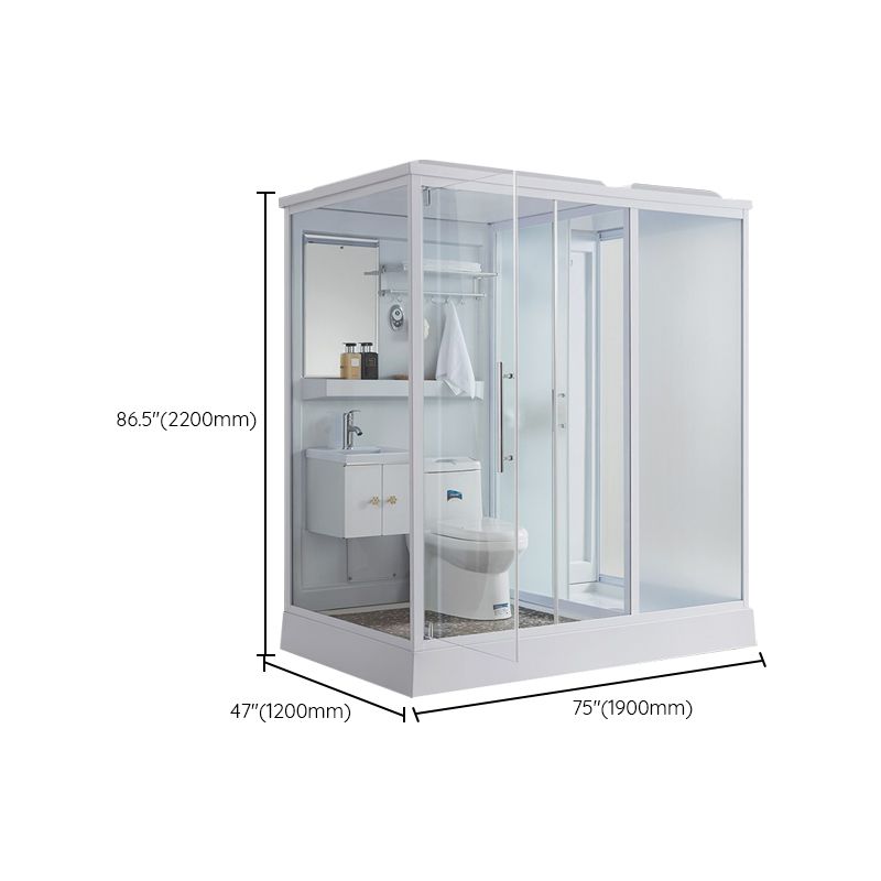 Contemporary Shower Stall Single Sliding Clear Shower Stall in White Clearhalo 'Bathroom Remodel & Bathroom Fixtures' 'Home Improvement' 'home_improvement' 'home_improvement_shower_stalls_enclosures' 'Shower Stalls & Enclosures' 'shower_stalls_enclosures' 'Showers & Bathtubs' 1200x1200_a32dae9c-3076-4242-924b-8f25566f244d