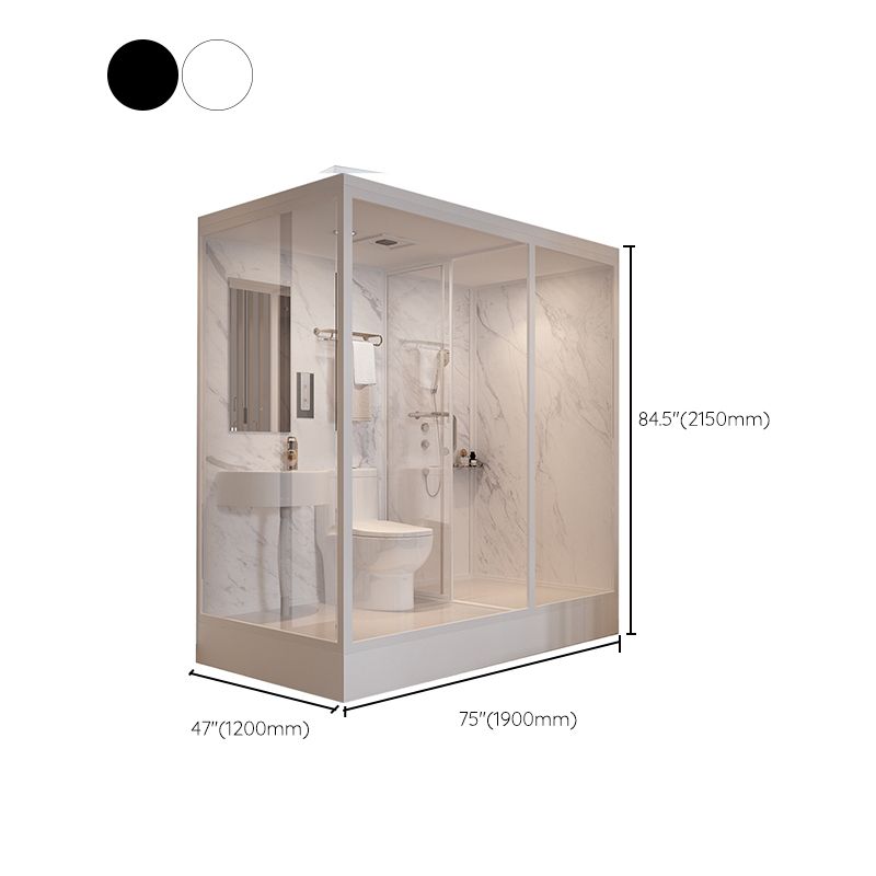 Tempered Glass Shower Stall with Shower Base Rectangle Shower Stall Clearhalo 'Bathroom Remodel & Bathroom Fixtures' 'Home Improvement' 'home_improvement' 'home_improvement_shower_stalls_enclosures' 'Shower Stalls & Enclosures' 'shower_stalls_enclosures' 'Showers & Bathtubs' 1200x1200_a333bca8-9903-4bdd-a99f-c60a97d23af6