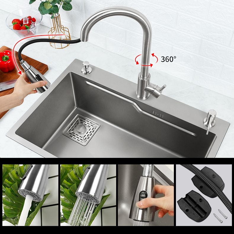 Classic Style Kitchen Sink Stainless Steel Drop-In Kitchen Sink with Drain Strainer Kit Clearhalo 'Home Improvement' 'home_improvement' 'home_improvement_kitchen_sinks' 'Kitchen Remodel & Kitchen Fixtures' 'Kitchen Sinks & Faucet Components' 'Kitchen Sinks' 'kitchen_sinks' 1200x1200_a33533f7-ab4c-427e-91ba-88cb06d2de36