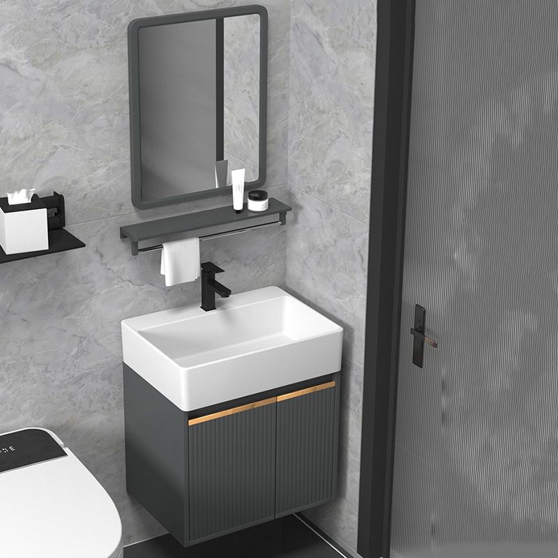 Modern Bathroom Vanity Metal Base Wall-Mounted with Soft Close Door Clearhalo 'Bathroom Remodel & Bathroom Fixtures' 'Bathroom Vanities' 'bathroom_vanities' 'Home Improvement' 'home_improvement' 'home_improvement_bathroom_vanities' 1200x1200_a3526332-5cd3-4535-b002-b58d80f12ca6