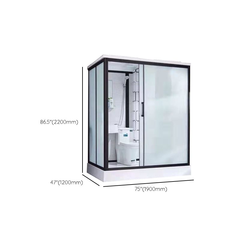 Framed Frosted Shower Kit Rectangle Matt Black Shower Stall with Base Included Clearhalo 'Bathroom Remodel & Bathroom Fixtures' 'Home Improvement' 'home_improvement' 'home_improvement_shower_stalls_enclosures' 'Shower Stalls & Enclosures' 'shower_stalls_enclosures' 'Showers & Bathtubs' 1200x1200_a35bb2c4-d320-4226-b604-22d1a44a7dc2