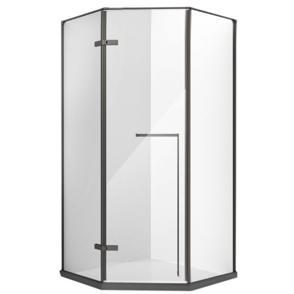 Left Hinged Framed Tempered Shower Enclosure with Fixed Panel Clearhalo 'Bathroom Remodel & Bathroom Fixtures' 'Home Improvement' 'home_improvement' 'home_improvement_shower_stalls_enclosures' 'Shower Stalls & Enclosures' 'shower_stalls_enclosures' 'Showers & Bathtubs' 1200x1200_a3713353-a344-4521-8039-d9428639e0d2