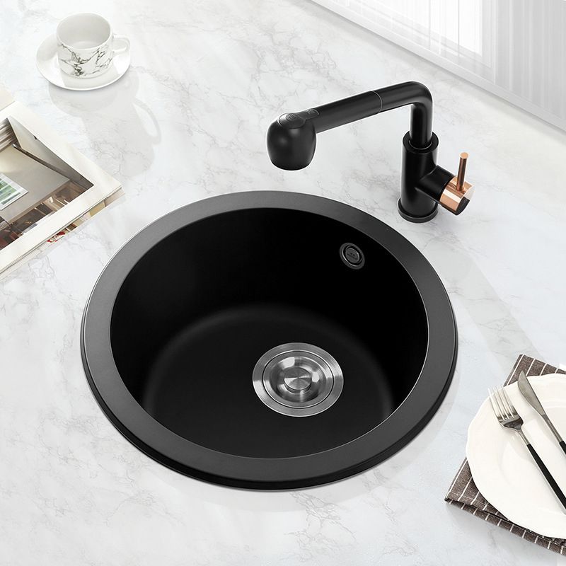 Single Bowl Kitchen Sink Modern Style Round Shape Kitchen Sink with Basket Strainer Clearhalo 'Home Improvement' 'home_improvement' 'home_improvement_kitchen_sinks' 'Kitchen Remodel & Kitchen Fixtures' 'Kitchen Sinks & Faucet Components' 'Kitchen Sinks' 'kitchen_sinks' 1200x1200_a39aaf16-6348-4c8b-8044-68d2a8ddd85b