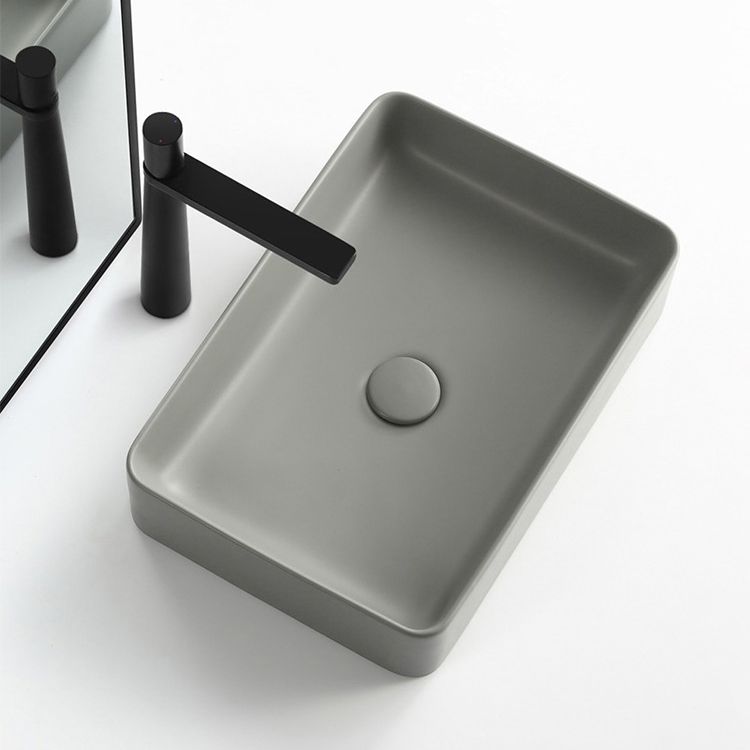 Modern Bathroom Sink Porcelain Rectangular with Pop-Up Drain Vessel Lavatory Sink Clearhalo 'Bathroom Remodel & Bathroom Fixtures' 'Bathroom Sinks & Faucet Components' 'Bathroom Sinks' 'bathroom_sink' 'Home Improvement' 'home_improvement' 'home_improvement_bathroom_sink' 1200x1200_a3c0b2f7-c7ac-4bc8-8486-8e71080758dc