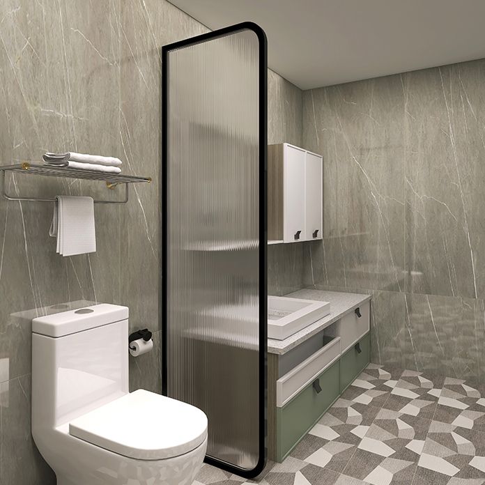 Black and Gold Fixed Glass Panel Framed Single Fixed Bath Fixed Panel Clearhalo 'Bathroom Remodel & Bathroom Fixtures' 'Home Improvement' 'home_improvement' 'home_improvement_shower_tub_doors' 'Shower and Tub Doors' 'shower_tub_doors' 'Showers & Bathtubs' 1200x1200_a3c2d593-f121-4e18-a3f8-78ade7bb7b76