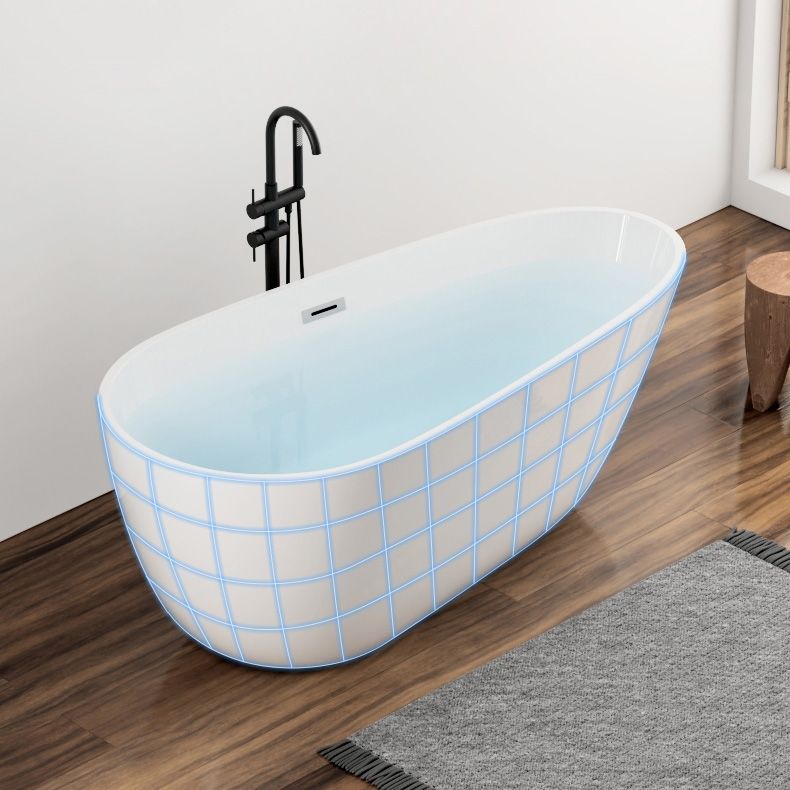 Modern Acrylic Bath Oval Freestanding Soaking White Back to Wall Bathtub Clearhalo 'Bathroom Remodel & Bathroom Fixtures' 'Bathtubs' 'Home Improvement' 'home_improvement' 'home_improvement_bathtubs' 'Showers & Bathtubs' 1200x1200_a3dcae2d-9d1c-4456-890f-455c1e0952f0