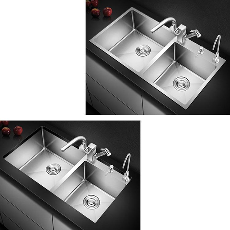 3 Holes Kitchen Sink Rectangle Stainless Steel Sink With Strainer Clearhalo 'Home Improvement' 'home_improvement' 'home_improvement_kitchen_sinks' 'Kitchen Remodel & Kitchen Fixtures' 'Kitchen Sinks & Faucet Components' 'Kitchen Sinks' 'kitchen_sinks' 1200x1200_a3f51006-479c-4ed5-bbc6-fb8ca2882dd9