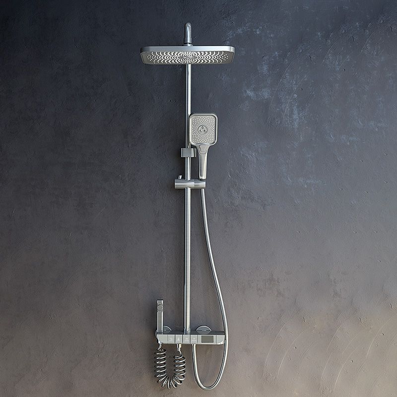 Modern Style Rectangle Shower System Spot Resist Copper Wall Mounted ...