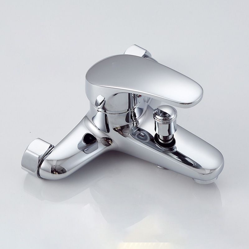 Modern Silver Faucet Copper with 1-Handles 2-Hole Bathroom Faucet Clearhalo 'Bathroom Remodel & Bathroom Fixtures' 'Bathtub Faucets' 'bathtub_faucets' 'Home Improvement' 'home_improvement' 'home_improvement_bathtub_faucets' 1200x1200_a40764ce-2a9f-4e8f-9f21-22ef4ddc4ce7