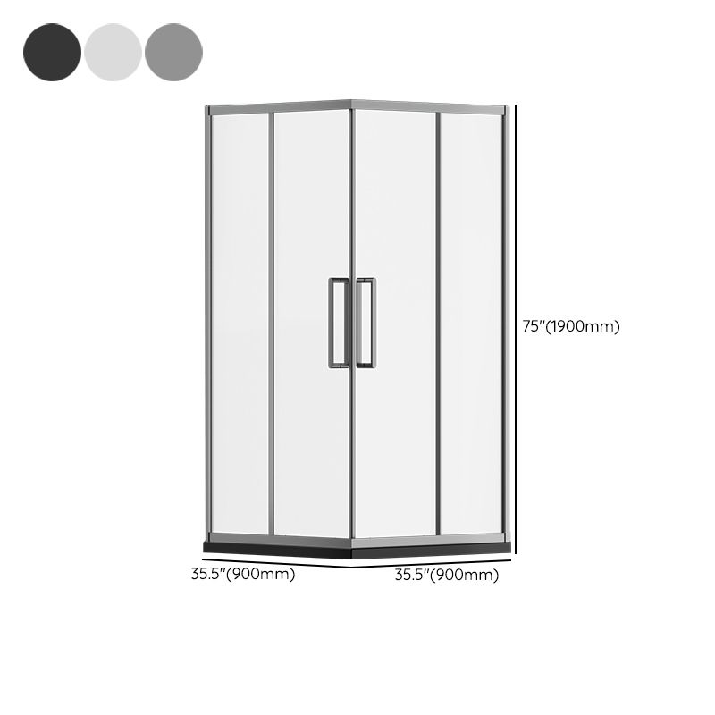Square Shower Enclosure Tempered Glass Shower Enclosure with Door Handles Clearhalo 'Bathroom Remodel & Bathroom Fixtures' 'Home Improvement' 'home_improvement' 'home_improvement_shower_stalls_enclosures' 'Shower Stalls & Enclosures' 'shower_stalls_enclosures' 'Showers & Bathtubs' 1200x1200_a40ee360-6baa-4cf4-b99a-fda1d1a9cb83
