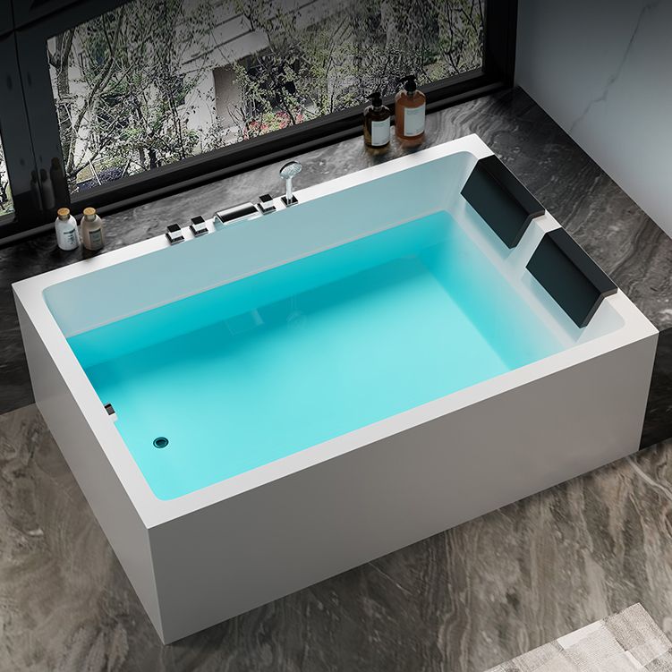 Modern Rectangular Acrylic Bathtub Stand Alone Soaking White Bath Clearhalo 'Bathroom Remodel & Bathroom Fixtures' 'Bathtubs' 'Home Improvement' 'home_improvement' 'home_improvement_bathtubs' 'Showers & Bathtubs' 1200x1200_a40f834e-b6e6-49ee-a043-7e524fa9eddb