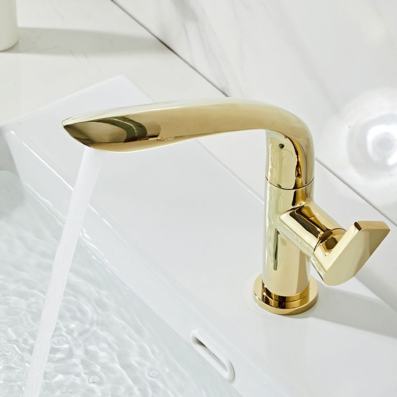 Glam Brass Bathroom Sink Faucet with 1-Handle Lavatory Faucet Clearhalo 'Bathroom Remodel & Bathroom Fixtures' 'Bathroom Sink Faucets' 'Bathroom Sinks & Faucet Components' 'bathroom_sink_faucets' 'Home Improvement' 'home_improvement' 'home_improvement_bathroom_sink_faucets' 1200x1200_a4235c32-9ece-4ca6-acc6-94a1c2418d2d