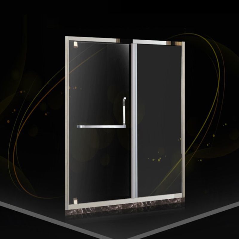 Glass and Metal Shower Bath Door Simple One-Line Shower Door Clearhalo 'Bathroom Remodel & Bathroom Fixtures' 'Home Improvement' 'home_improvement' 'home_improvement_shower_tub_doors' 'Shower and Tub Doors' 'shower_tub_doors' 'Showers & Bathtubs' 1200x1200_a426362d-ff02-4298-83b7-27d5a9e5f16a
