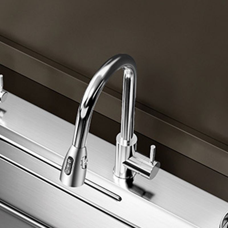 Modern Kitchen Sink Stainless Rectangular Pull-out Faucet Kitchen Sink Clearhalo 'Home Improvement' 'home_improvement' 'home_improvement_kitchen_sinks' 'Kitchen Remodel & Kitchen Fixtures' 'Kitchen Sinks & Faucet Components' 'Kitchen Sinks' 'kitchen_sinks' 1200x1200_a433fe70-b048-4e52-b558-6f5e56b662be