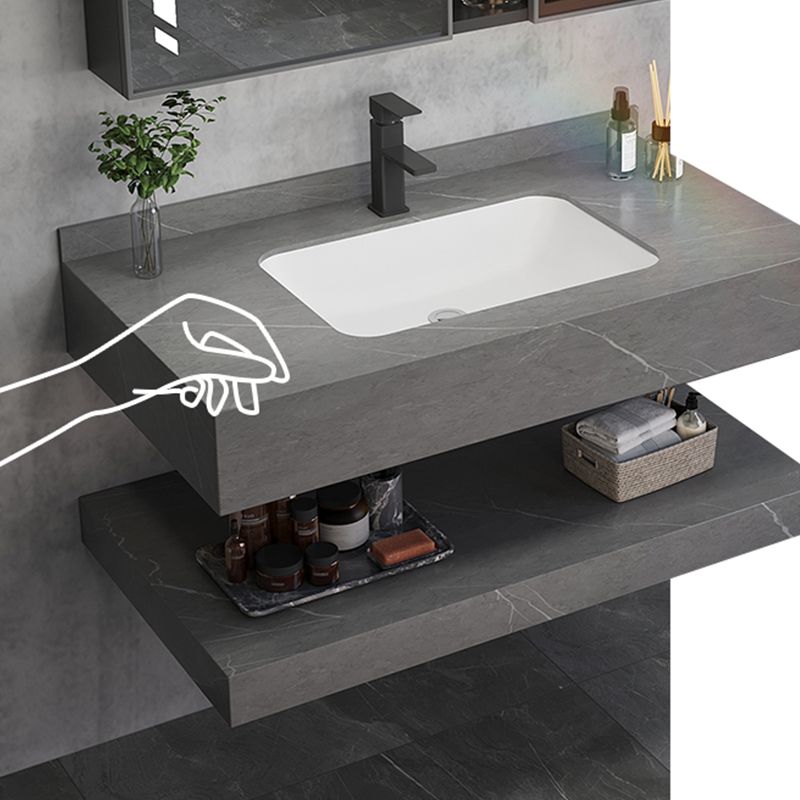 Grey Wall Mounted Standard Modern Single-Sink Bathroom Sink Vanity Clearhalo 'Bathroom Remodel & Bathroom Fixtures' 'Bathroom Vanities' 'bathroom_vanities' 'Home Improvement' 'home_improvement' 'home_improvement_bathroom_vanities' 1200x1200_a4414751-0182-47a9-8b2e-303fbd1af6fa