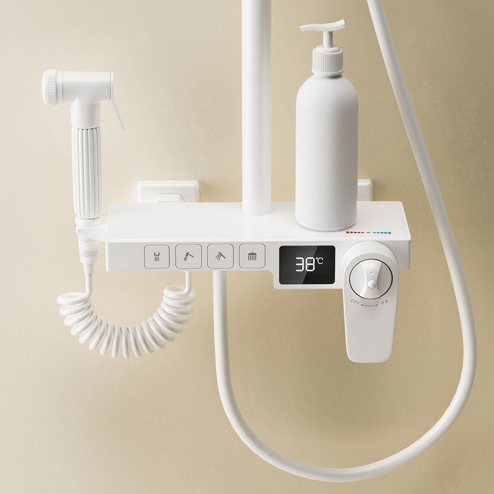 Shower System Round Adjustable Spray Pattern Massage Jet Handheld Shower Head Shower Trim Clearhalo 'Bathroom Remodel & Bathroom Fixtures' 'Home Improvement' 'home_improvement' 'home_improvement_shower_faucets' 'Shower Faucets & Systems' 'shower_faucets' 'Showers & Bathtubs Plumbing' 'Showers & Bathtubs' 1200x1200_a44f819f-784c-4059-85f5-704d2345ef1a