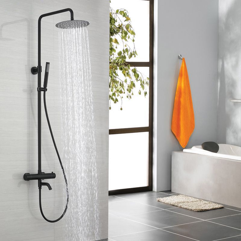 Modern Shower Set Stainless Steel Temperature Control Wall Mounted Shower Combo Clearhalo 'Bathroom Remodel & Bathroom Fixtures' 'Home Improvement' 'home_improvement' 'home_improvement_shower_faucets' 'Shower Faucets & Systems' 'shower_faucets' 'Showers & Bathtubs Plumbing' 'Showers & Bathtubs' 1200x1200_a4538be9-2449-4e4c-8f2a-4ac4d0d7e032