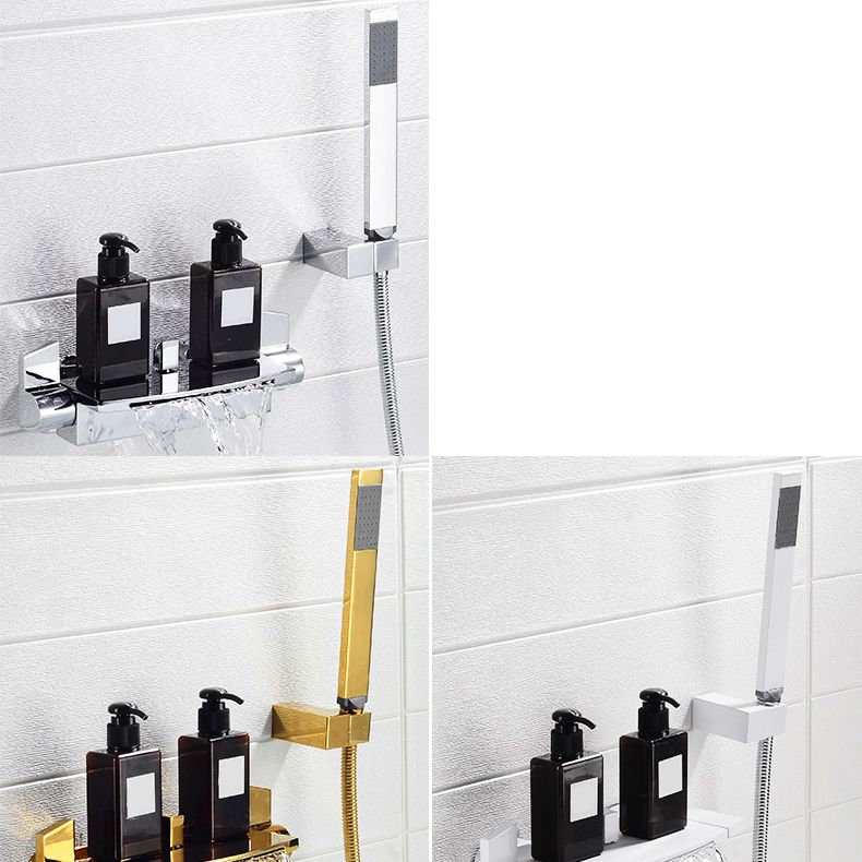 Wall Mounted Metal Tub Filler Low Arc Freestanding Bathtub Faucet Clearhalo 'Bathroom Remodel & Bathroom Fixtures' 'Bathtub Faucets' 'bathtub_faucets' 'Home Improvement' 'home_improvement' 'home_improvement_bathtub_faucets' 1200x1200_a4548f8c-ff19-4eae-9e8b-97e6c3ff1f22