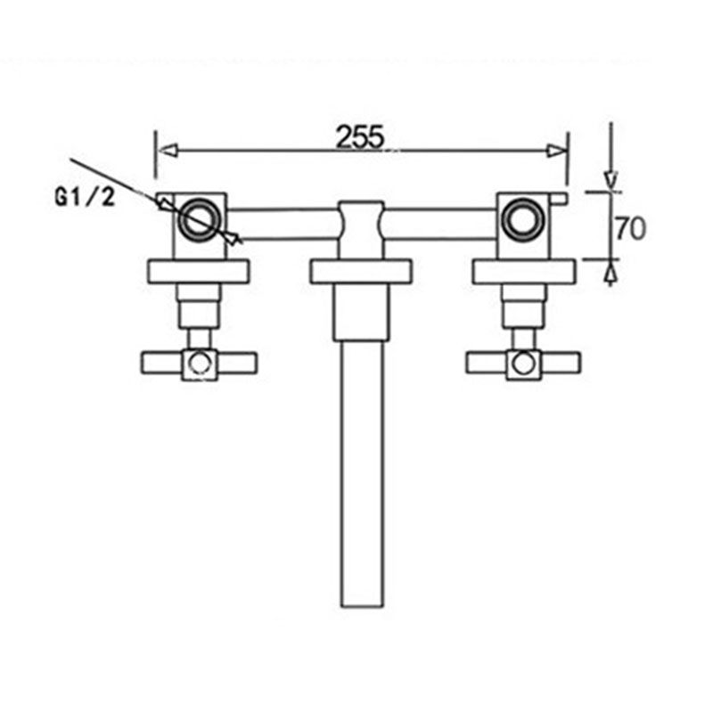 Modern Wall Mounted Faucet Bathroom Rotate Handle Bathtub Faucet Clearhalo 'Bathroom Remodel & Bathroom Fixtures' 'Bathtub Faucets' 'bathtub_faucets' 'Home Improvement' 'home_improvement' 'home_improvement_bathtub_faucets' 1200x1200_a462764b-aadb-4c0d-a857-31be802dfc0a
