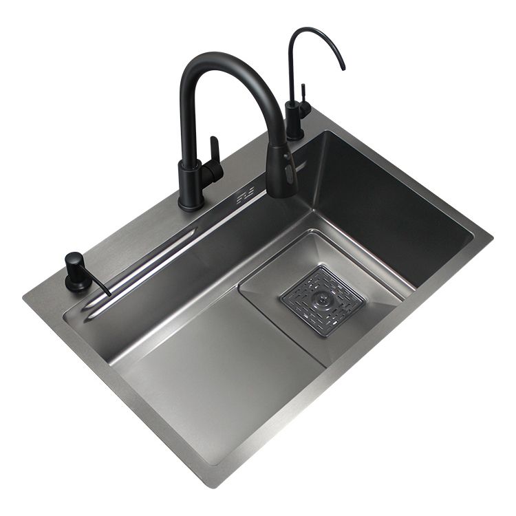 Modern Single Bowl Sink Solid Color Kitchen Sink with Drain Strainer Kit Clearhalo 'Home Improvement' 'home_improvement' 'home_improvement_kitchen_sinks' 'Kitchen Remodel & Kitchen Fixtures' 'Kitchen Sinks & Faucet Components' 'Kitchen Sinks' 'kitchen_sinks' 1200x1200_a46fa619-4dbd-4906-9d30-fcfcf4d719ae