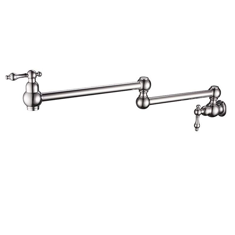 Contemporary Pull Down Wall Mounted Double Handles Pot Filler Low Profile Filler Clearhalo 'Home Improvement' 'home_improvement' 'home_improvement_kitchen_faucets' 'Kitchen Faucets' 'Kitchen Remodel & Kitchen Fixtures' 'Kitchen Sinks & Faucet Components' 'kitchen_faucets' 1200x1200_a470c3f5-a9b2-4273-9844-01cb204ae130