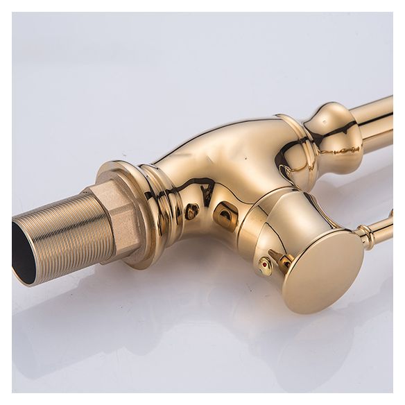 Traditional Bar Faucet 1-Handle with Supply Lines Kitchen Faucet in Gold Clearhalo 'Home Improvement' 'home_improvement' 'home_improvement_kitchen_faucets' 'Kitchen Faucets' 'Kitchen Remodel & Kitchen Fixtures' 'Kitchen Sinks & Faucet Components' 'kitchen_faucets' 1200x1200_a4746781-de36-404f-95d8-e0e35040db13
