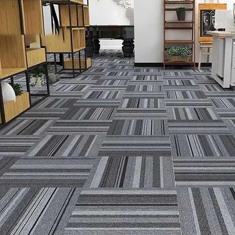 Modern Level Loop Carpet Tiles Stripe Print Interlocking Carpet Floor Tile Clearhalo 'Carpet Tiles & Carpet Squares' 'carpet_tiles_carpet_squares' 'Flooring 'Home Improvement' 'home_improvement' 'home_improvement_carpet_tiles_carpet_squares' Walls and Ceiling' 1200x1200_a4750e38-4e98-4842-ab65-9331c45f123c