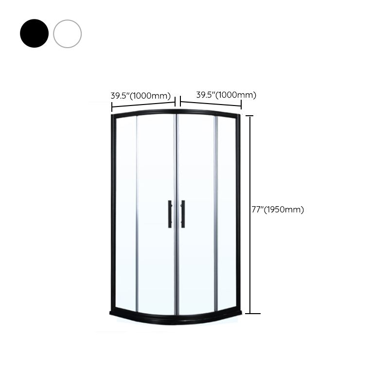Semi-Frameless Double Sliding Shower Enclosure with Double Handles Clearhalo 'Bathroom Remodel & Bathroom Fixtures' 'Home Improvement' 'home_improvement' 'home_improvement_shower_stalls_enclosures' 'Shower Stalls & Enclosures' 'shower_stalls_enclosures' 'Showers & Bathtubs' 1200x1200_a4892206-5e6a-4f70-8402-b79c7c411b9f