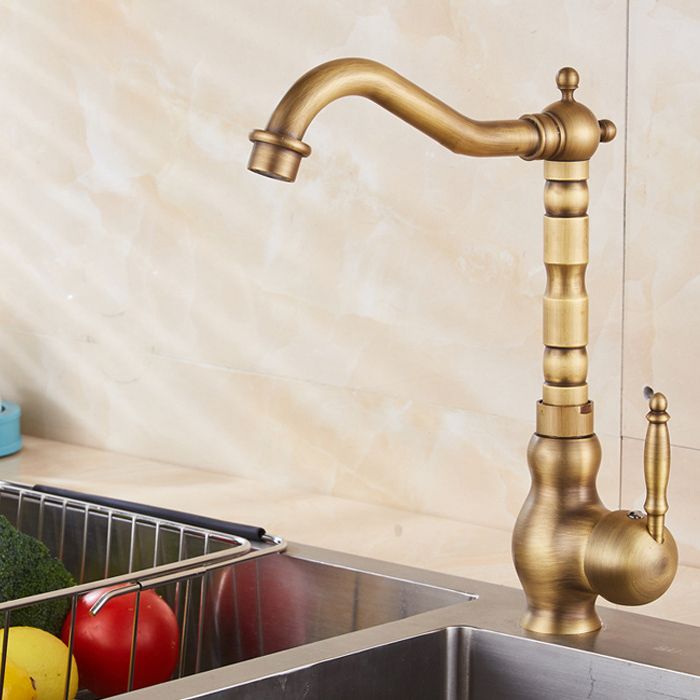 Traditional Standard Bar Faucet 1-Handle Kitchen Faucet in Gold Clearhalo 'Home Improvement' 'home_improvement' 'home_improvement_kitchen_faucets' 'Kitchen Faucets' 'Kitchen Remodel & Kitchen Fixtures' 'Kitchen Sinks & Faucet Components' 'kitchen_faucets' 1200x1200_a48d0b07-3fe7-4a4d-8c54-03138273146c