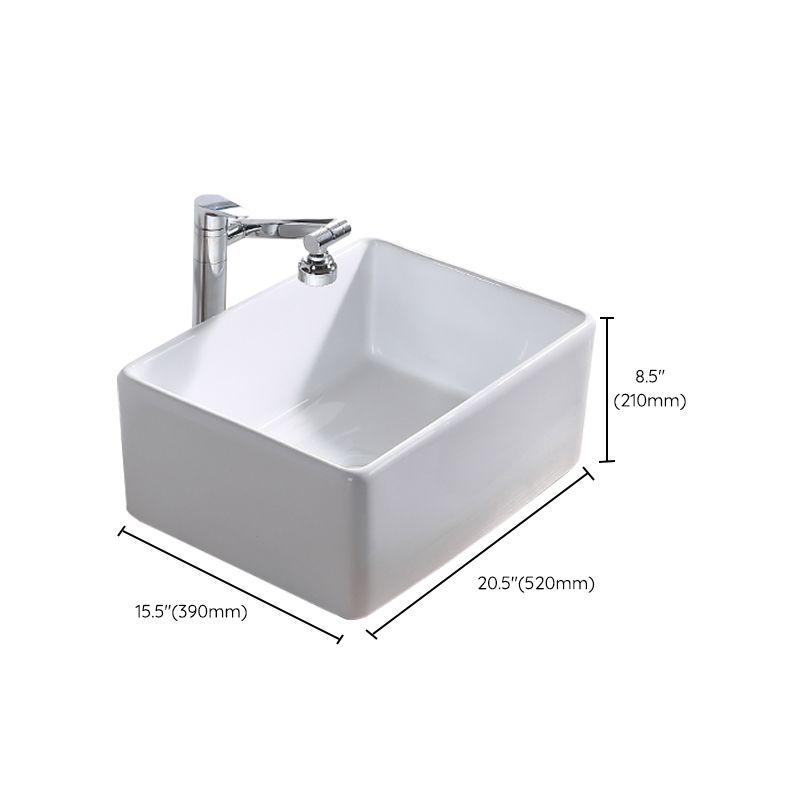 Contemporary Bathroom Sink Pop-Up Drain Porcelain Rectangular Vessel Lavatory Sink Clearhalo 'Bathroom Remodel & Bathroom Fixtures' 'Bathroom Sinks & Faucet Components' 'Bathroom Sinks' 'bathroom_sink' 'Home Improvement' 'home_improvement' 'home_improvement_bathroom_sink' 1200x1200_a49d5a85-f2fc-44f4-b32c-a8f979e52f32