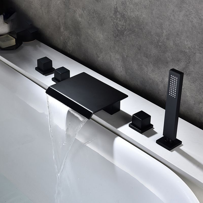 Modern Bathroom Faucet Low Arc Pure Color Wall Mounted Bathroom Sink Fauce Clearhalo 'Bathroom Remodel & Bathroom Fixtures' 'Bathtub Faucets' 'bathtub_faucets' 'Home Improvement' 'home_improvement' 'home_improvement_bathtub_faucets' 1200x1200_a4d16da2-7be4-426b-ad1a-976eb1051472