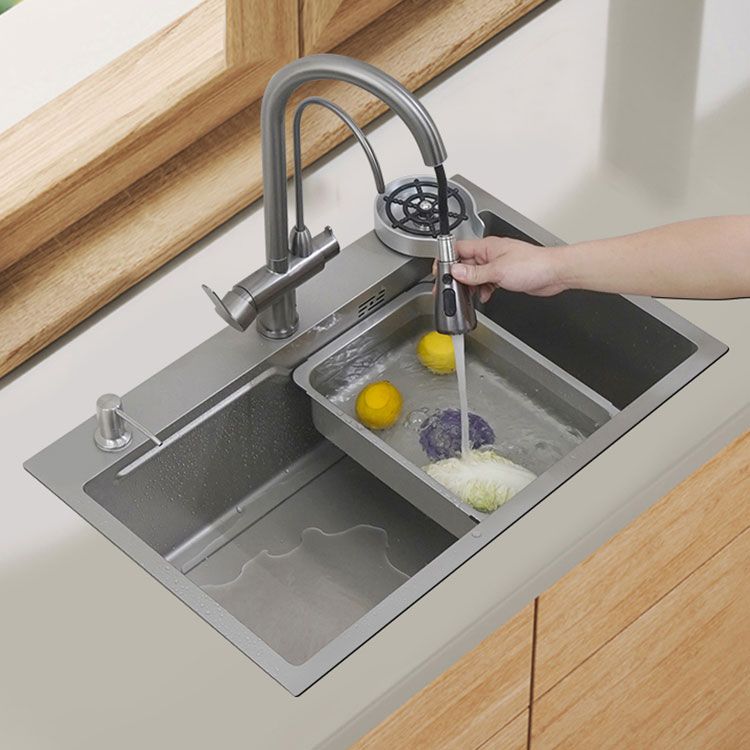 Modern Style Kitchen Sink Rectangle Shape Kitchen Sink with Single Bowl Clearhalo 'Home Improvement' 'home_improvement' 'home_improvement_kitchen_sinks' 'Kitchen Remodel & Kitchen Fixtures' 'Kitchen Sinks & Faucet Components' 'Kitchen Sinks' 'kitchen_sinks' 1200x1200_a4d86d90-938a-409b-ae21-d6c21f88d311