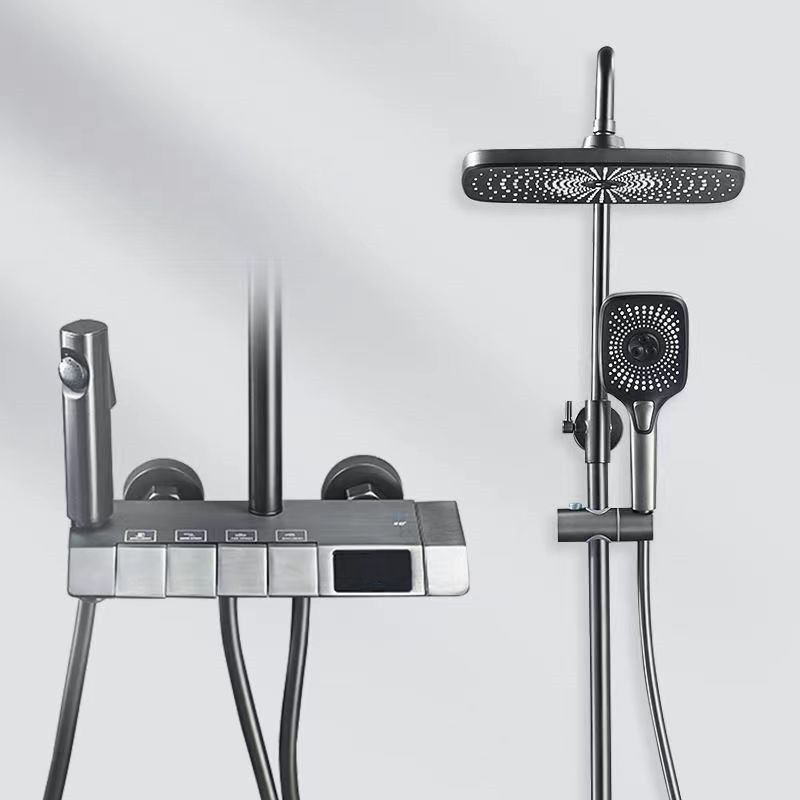 Bathroom Shower System Square Handheld Shower Head Wall Mounted Shower Trim Clearhalo 'Bathroom Remodel & Bathroom Fixtures' 'Home Improvement' 'home_improvement' 'home_improvement_shower_faucets' 'Shower Faucets & Systems' 'shower_faucets' 'Showers & Bathtubs Plumbing' 'Showers & Bathtubs' 1200x1200_a4e24694-a7fe-4171-a58f-0625be0fa025