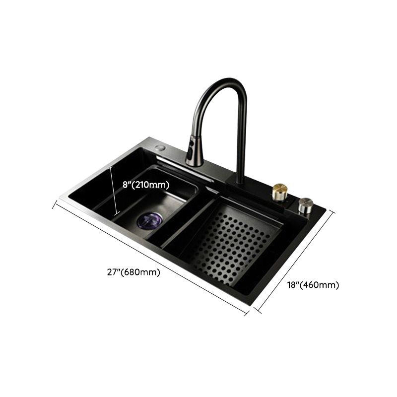 Contemporary Style Kitchen Sink Stainless Steel Drop-In Kitchen Sink with Faucet Clearhalo 'Home Improvement' 'home_improvement' 'home_improvement_kitchen_sinks' 'Kitchen Remodel & Kitchen Fixtures' 'Kitchen Sinks & Faucet Components' 'Kitchen Sinks' 'kitchen_sinks' 1200x1200_a4eb6e37-1225-4a3b-973b-cb0ae5b446b9