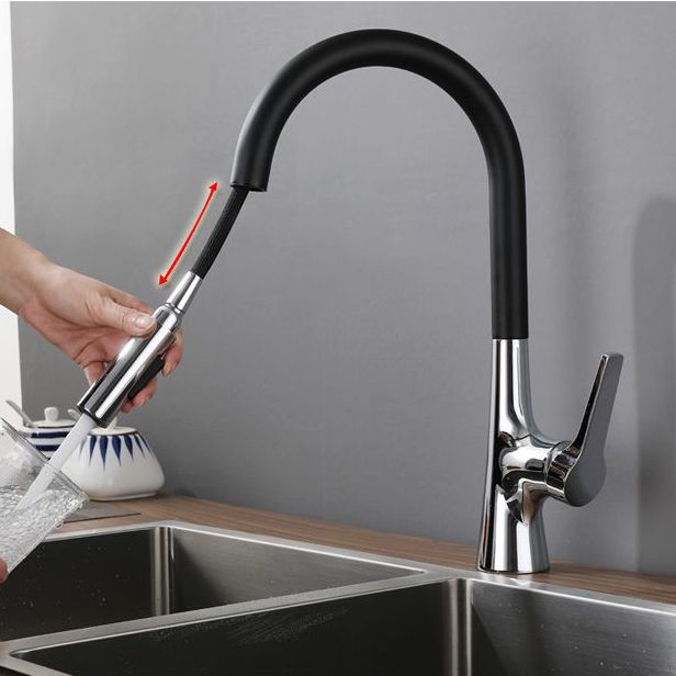 Modern Kitchen Sink Faucet Copper Single Handle High Arc Kitchen Faucet Clearhalo 'Home Improvement' 'home_improvement' 'home_improvement_kitchen_faucets' 'Kitchen Faucets' 'Kitchen Remodel & Kitchen Fixtures' 'Kitchen Sinks & Faucet Components' 'kitchen_faucets' 1200x1200_a4f12112-0327-418c-bc26-45780aa2c160