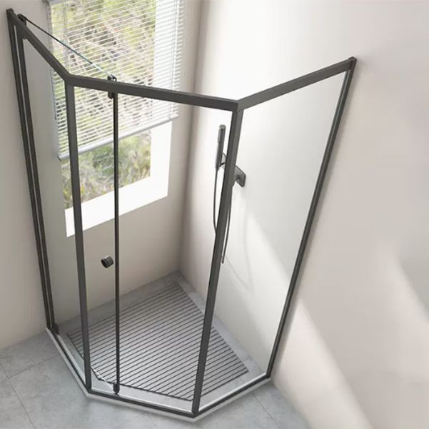 Neo-Angle Transparent Tempered Shower Enclosure Stainless Steel Frame Shower Stall Clearhalo 'Bathroom Remodel & Bathroom Fixtures' 'Home Improvement' 'home_improvement' 'home_improvement_shower_stalls_enclosures' 'Shower Stalls & Enclosures' 'shower_stalls_enclosures' 'Showers & Bathtubs' 1200x1200_a4f5c685-76e0-4c49-b576-4e975218d8c3