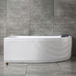 Modern White Corner Bath Acrylic Center-Back Soaking Bathtub Clearhalo 'Bathroom Remodel & Bathroom Fixtures' 'Bathtubs' 'Home Improvement' 'home_improvement' 'home_improvement_bathtubs' 'Showers & Bathtubs' 1200x1200_a4f98d23-8898-4b6d-85c1-f9134854cdea