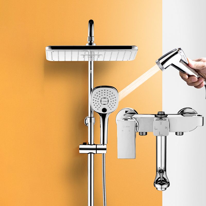 Wall Mounted Shower System Contemporary Adjustable Shower Head Combo Clearhalo 'Bathroom Remodel & Bathroom Fixtures' 'Home Improvement' 'home_improvement' 'home_improvement_shower_faucets' 'Shower Faucets & Systems' 'shower_faucets' 'Showers & Bathtubs Plumbing' 'Showers & Bathtubs' 1200x1200_a500edf0-0f7c-409e-8a12-6ff07ad5da8a
