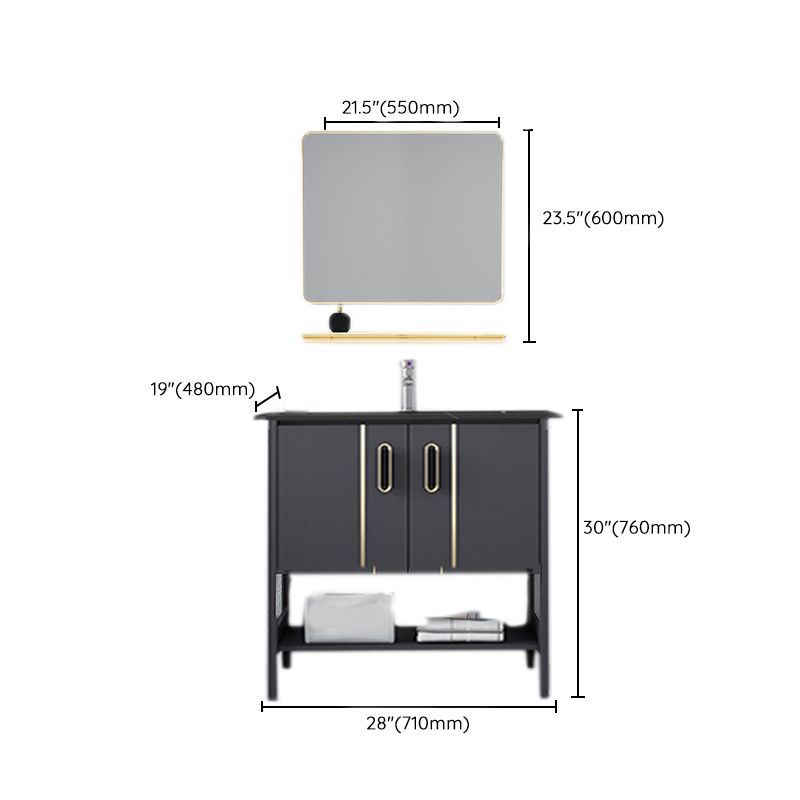 Bathroom Sink Vanity Rectangle Freestanding Mirror Standalone Cabinet Bath Vanity Clearhalo 'Bathroom Remodel & Bathroom Fixtures' 'Bathroom Vanities' 'bathroom_vanities' 'Home Improvement' 'home_improvement' 'home_improvement_bathroom_vanities' 1200x1200_a5275624-34ba-4ec3-bcd4-7547bc391f47