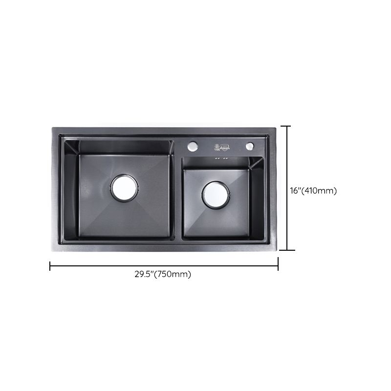 Modern Kitchen Sink Stainless Steel 2 Holes Drop-In Wear-resistant Kitchen Sink Clearhalo 'Home Improvement' 'home_improvement' 'home_improvement_kitchen_sinks' 'Kitchen Remodel & Kitchen Fixtures' 'Kitchen Sinks & Faucet Components' 'Kitchen Sinks' 'kitchen_sinks' 1200x1200_a533e309-b48e-41e7-90a5-b72ed2f4ec27