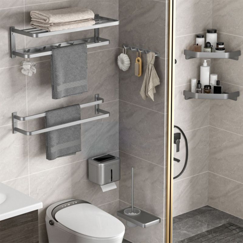 Modern Grey Bath Hardware Set Towel Bar Paper Holder Bathroom Accessory Kit Clearhalo 'Bathroom Hardware Sets' 'Bathroom Hardware' 'Bathroom Remodel & Bathroom Fixtures' 'bathroom_hardware_sets' 'Home Improvement' 'home_improvement' 'home_improvement_bathroom_hardware_sets' 1200x1200_a536259a-623c-4150-b4a6-9dfdd19a5313