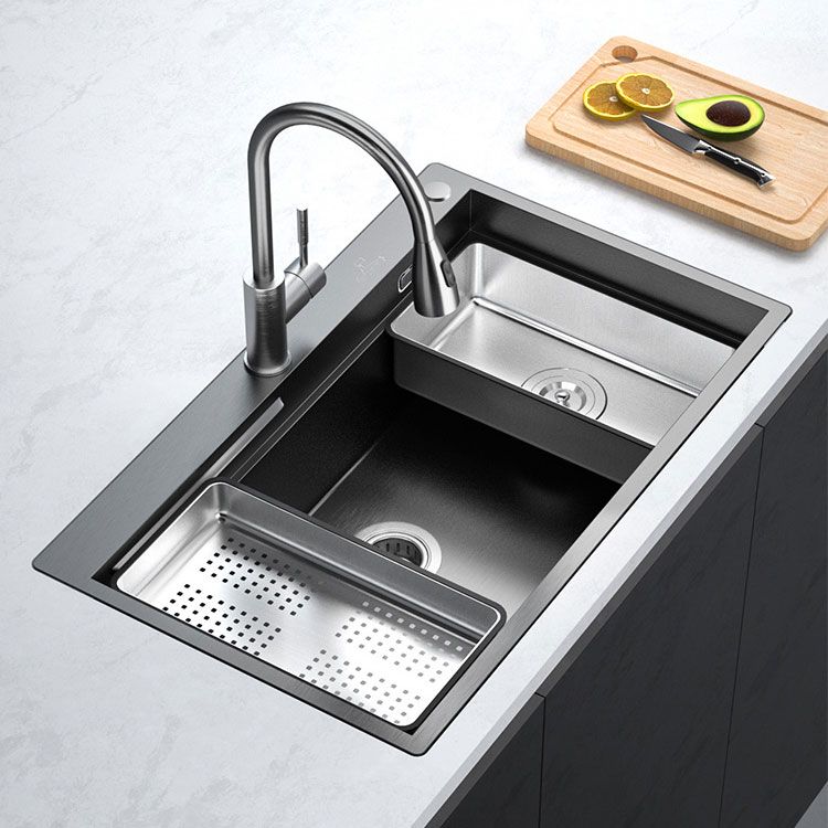 Modern Style Sink Stainless Steel Noise-cancelling Design Sink for Kitchen Clearhalo 'Home Improvement' 'home_improvement' 'home_improvement_kitchen_sinks' 'Kitchen Remodel & Kitchen Fixtures' 'Kitchen Sinks & Faucet Components' 'Kitchen Sinks' 'kitchen_sinks' 1200x1200_a54fc950-4e0e-4f04-8da8-70630fd4d561