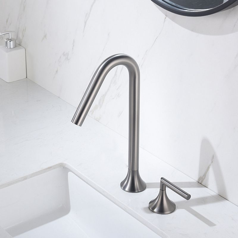 13 Inches Swivel Widespread Bathroom Faucet with Drain 2-Handle Bathroom Sink Faucet Clearhalo 'Bathroom Remodel & Bathroom Fixtures' 'Bathroom Sink Faucets' 'Bathroom Sinks & Faucet Components' 'bathroom_sink_faucets' 'Home Improvement' 'home_improvement' 'home_improvement_bathroom_sink_faucets' 1200x1200_a5522229-3504-4289-8e5b-0d3c3c1d9dff