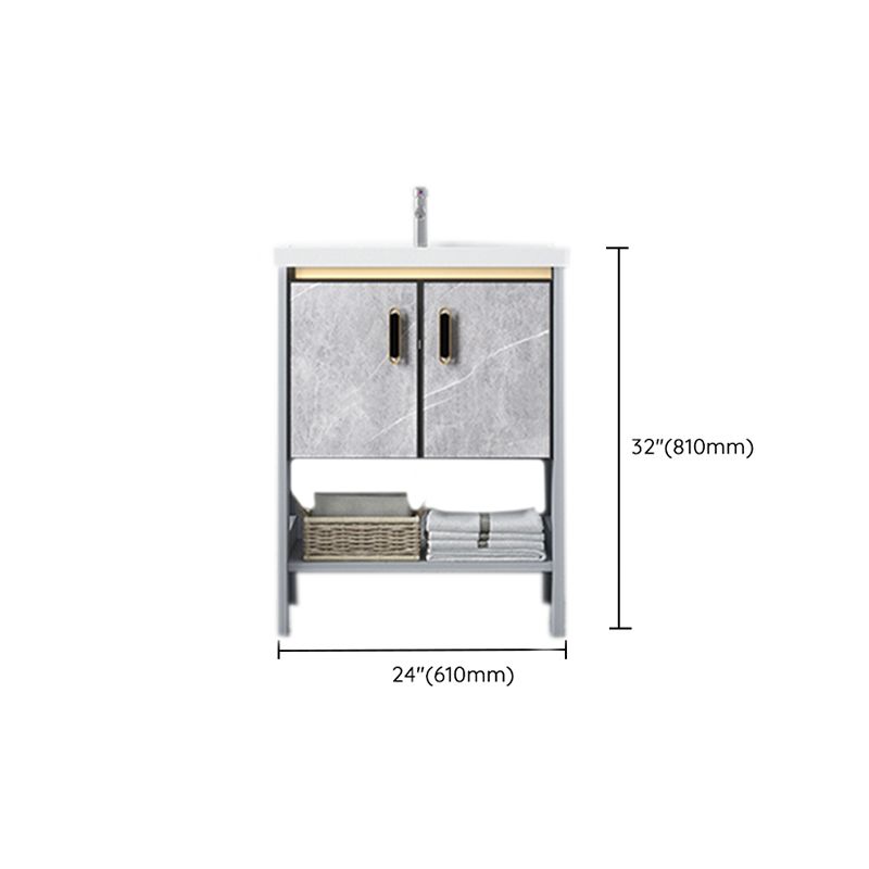 Modern Aluminium Faucet Included Bathroom Sink Vanity with Soft Close Door Clearhalo 'Bathroom Remodel & Bathroom Fixtures' 'Bathroom Vanities' 'bathroom_vanities' 'Home Improvement' 'home_improvement' 'home_improvement_bathroom_vanities' 1200x1200_a570042c-3e27-40f5-8dcf-01562038bc8f