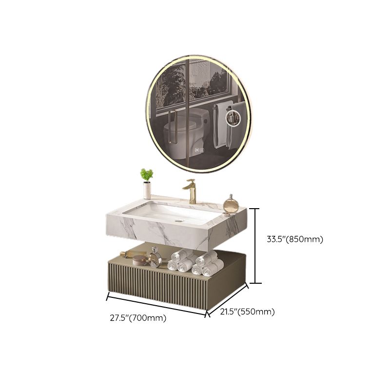 Bathroom Vanity Set Round LED Mirror Rectangular Sink Sink Vanity Clearhalo 'Bathroom Remodel & Bathroom Fixtures' 'Bathroom Vanities' 'bathroom_vanities' 'Home Improvement' 'home_improvement' 'home_improvement_bathroom_vanities' 1200x1200_a575b4f9-2ad4-4a63-8355-3faf19ee9b80