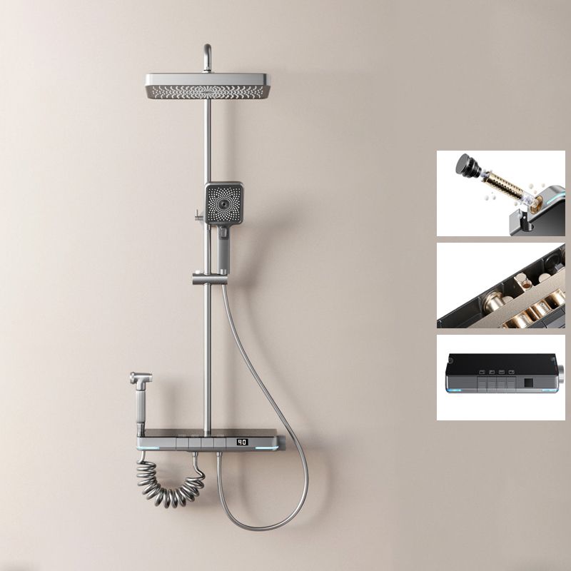 Modern Shower System Brass Slide Bar Included Wall Mounted Shower Set Clearhalo 'Bathroom Remodel & Bathroom Fixtures' 'Home Improvement' 'home_improvement' 'home_improvement_shower_faucets' 'Shower Faucets & Systems' 'shower_faucets' 'Showers & Bathtubs Plumbing' 'Showers & Bathtubs' 1200x1200_a592c897-af8b-4518-a76c-aab15e8ea442