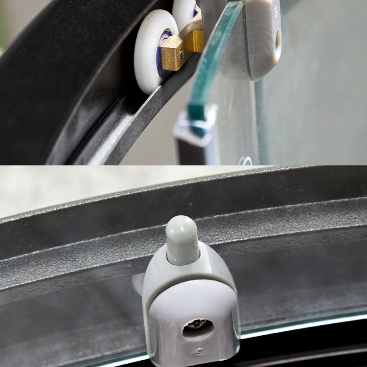 Tempered Glass Shower Enclosure Black Double Sliding Door Shower Kit Clearhalo 'Bathroom Remodel & Bathroom Fixtures' 'Home Improvement' 'home_improvement' 'home_improvement_shower_stalls_enclosures' 'Shower Stalls & Enclosures' 'shower_stalls_enclosures' 'Showers & Bathtubs' 1200x1200_a5aa1c97-3b02-4e1e-818b-1dfee9d52e24